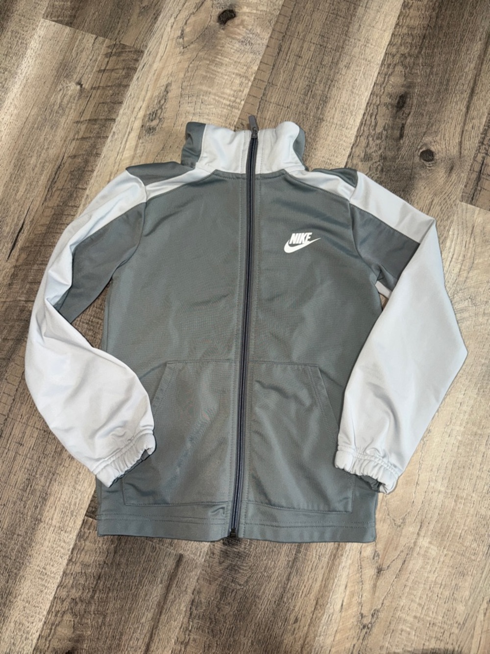 Nike Grey and Light Grey Full-Zip Track Jacket